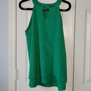 Green halter top with button closure